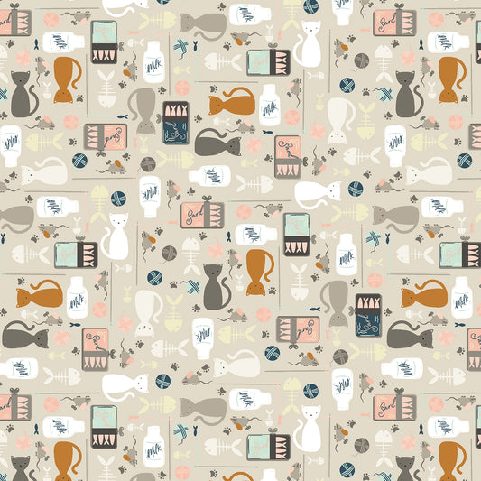 Cotton + Steel | Sazerelli Designs | Kitty Kats | These Are A Few Of My Favorite Things | SD101-IJ3