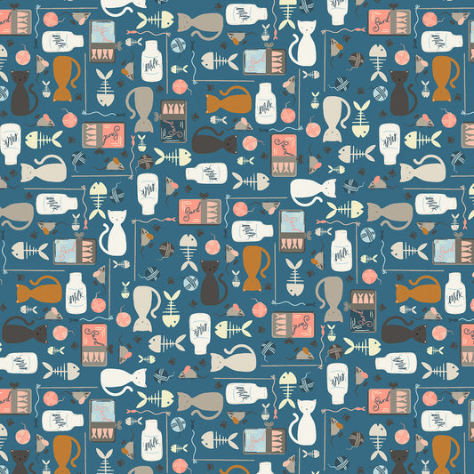 Cotton + Steel | Sazerelli Designs | Kitty Kats | Kat Khaos | SD101-KK1