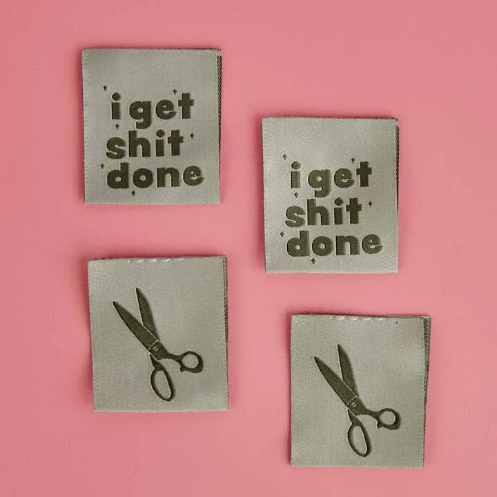 Moda | Kati Cupcake | I Get Sh*t Done | Sewing Labels | 4 Pack