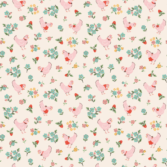 Poppie Cotton | Farmhouse Fancy | Spring Chicken | Natural | FH25958