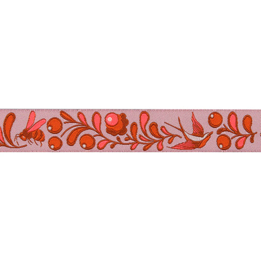 Ribbon | Birds & Bees Spirit | Pink 7/8" | Tula Pink | Cosmic