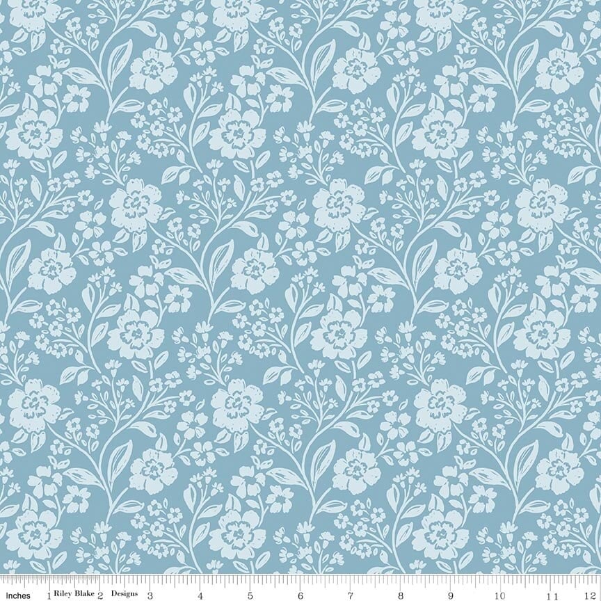 Riley Blake | Sweet Cotton Tales | Trailing Blossoms | Blue